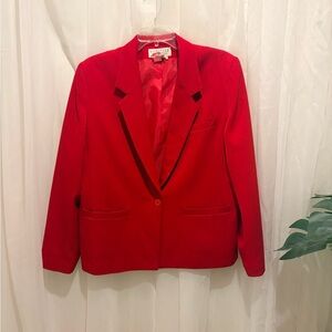 Vintage Nordstrom Town Square Vibrant Red Women's Blazer size 14